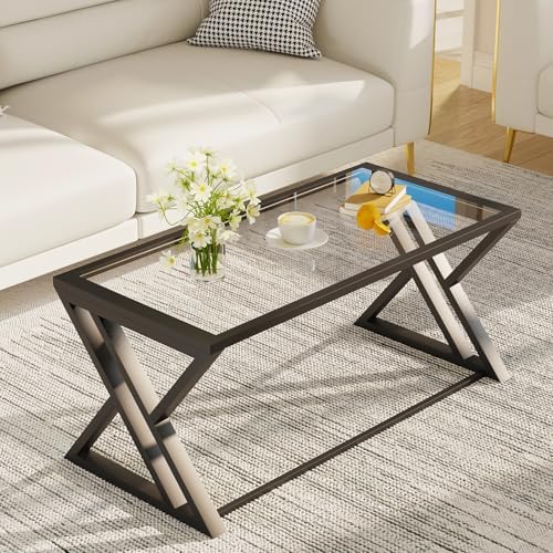 Wolawu Coffee Table Black Glass Coffee Table - Image 7