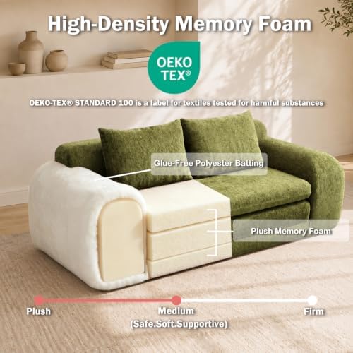 Fold Out Chair Bed, Folding Sofa Bed, 2 in 1 Convertible Sleeper Chair Bed - Image 3