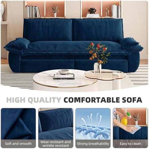 73.2" Futon Sofa Bed Queen Size, 3-in-1 Convertible Sleeper Sofa - Image 5