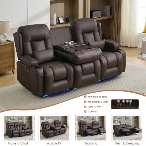 TUNYI Wall Hugger Loveseat Recliner Sofa - Image 3