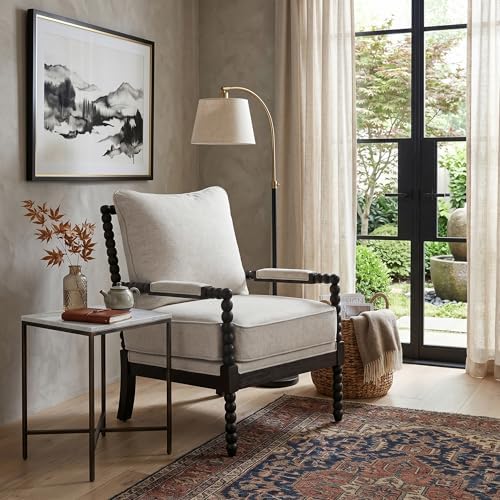 DUHOME Linen Fabric Spindle Accent Chairs Set of 2 - Image 3