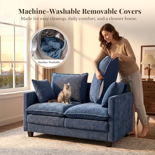KYJ Loveseat Sofa, Cloud Love Seat Couch 3 Layer Cushion - Image 5