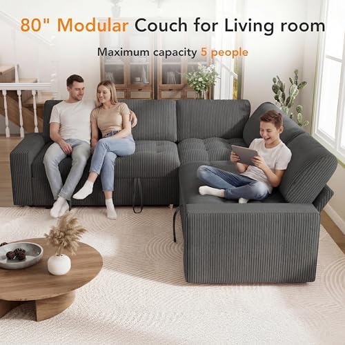 Vipbear Pull Out Sofa Bed Sectional Sleeper Sofa - Image 3