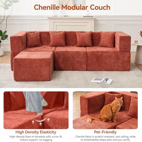 MONVANE 103'' Modular Sectional Sofa, Cloud Sectional Couch - Image 6