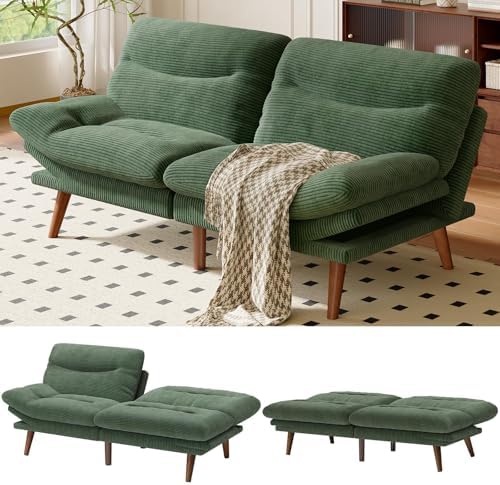 Amada 66 inch Convertible Corduroy Futon Sofa Bed by AMADAHOMEFURNISHING