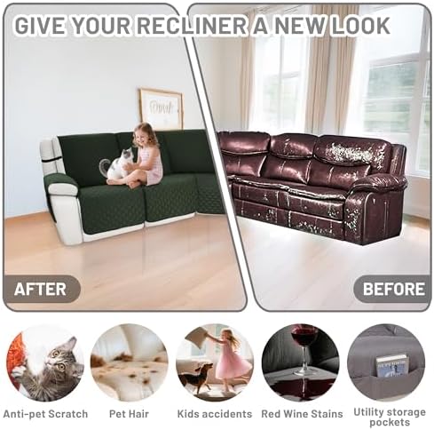 Waterproof Sectional Reclining Couch Covers L Shaped Recliner Sectional Sofa - Image 6