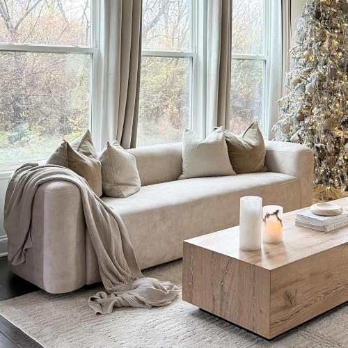 Acanva Mellow Modern Tight Curved Back Velvet Sofa, 3 Seater - Image 6
