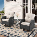 Belord 3 Pieces Black Wicker Patio Furniture Outdoor Swivel Rocker Patio Glider by Belord