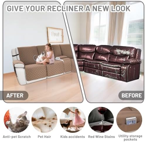 Waterproof Sectional Reclining Couch Covers L Shaped Recliner Sectional Sofa - Image 6