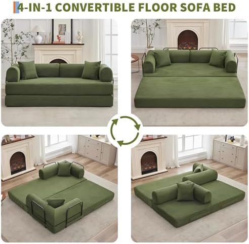 IDEALHOUSE 79" Convertible Futon Sofa Bed, Boneless Couch - Image 4