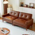 86" Oversized Tufted Leather Couch Sectional Sofa by ATJafurnFurniture