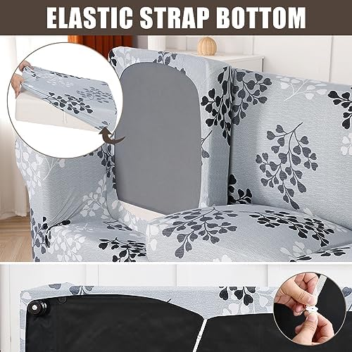 SearchI Stretch Sofa Cover Printed Couch Cover, Floral Pattern 4 Pieces Sofa - Image 4