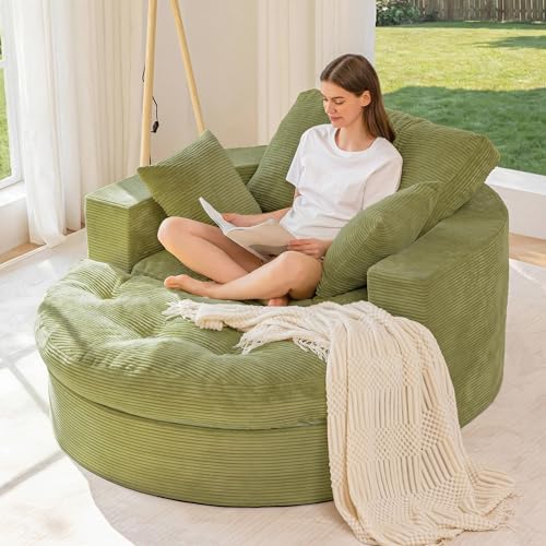 MAXYOYO Oversized Round Chaise Lounge Sofa, Boneless Chair by MAXYOYO