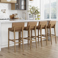 Nathan James Gracie Modern Upholstered Bar Chair, Wooden Bar Stool by Unknown