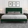 Allewie King Bed Frame/Velvet Upholstered Bed Frame by Allewie