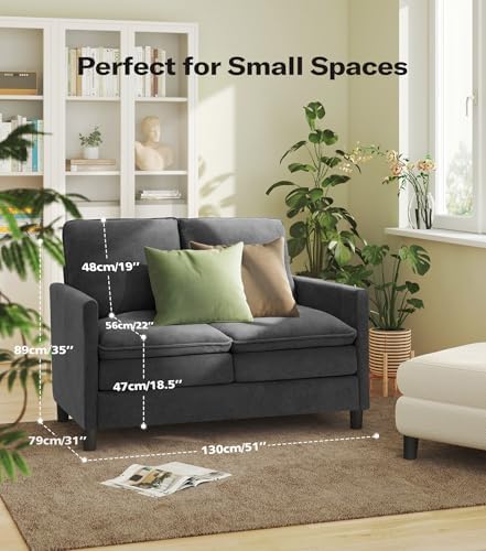 Welzona 3-Layers Cloud Loveseat Sofa, Teddy Small Sofa - Image 2