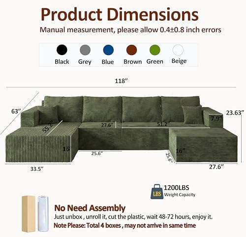 118" Modular Sectional Sofa - Image 2