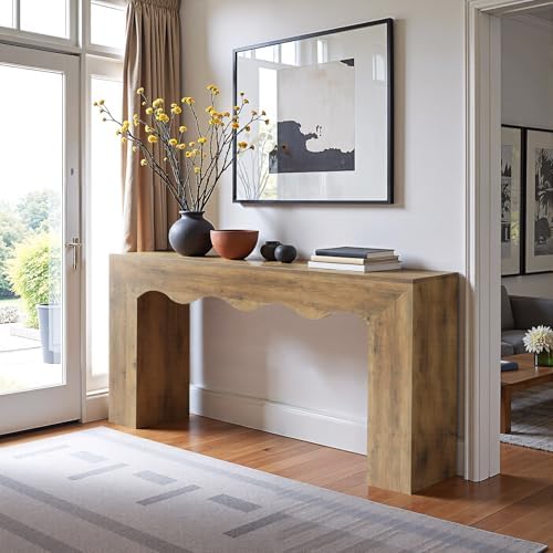 Tribesigns 63" Farmhouse Console Table, Wooden Couch Table Behind Sofa - Image 3