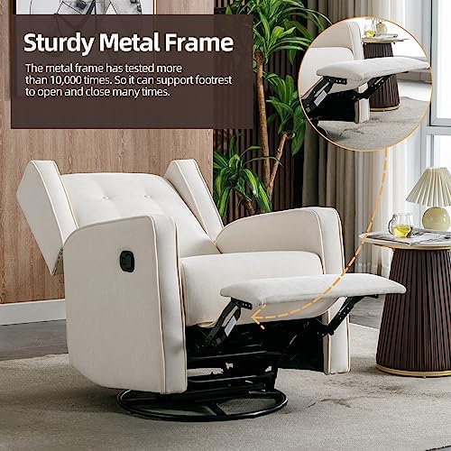 CANMOV Swivel Rocker Recliner Chair, Nursery Glider Chair, Nursery Rocking - Image 5