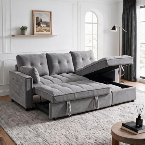 NicBex 71" L Shaped Queen Pull Out Sofa Bed by NicBex