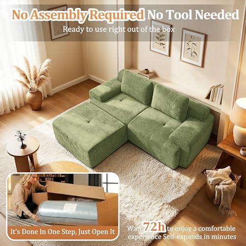 85" L Shaped Oversized Boneless Couch, Comfort Cloud Sectional Couches - Image 4