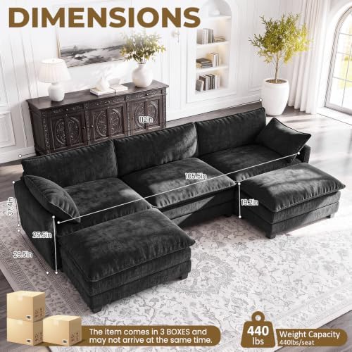 LEVELEVE 112.5" U-Shape Modular Sofa - Image 2