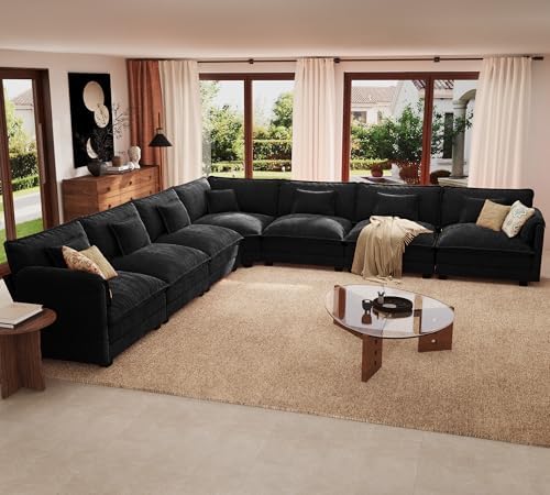 ELUCHANG 150" Oversized V Shaped Modular Sectional Sofa Couch, Comfy Cloud Couch by ELUCHANG