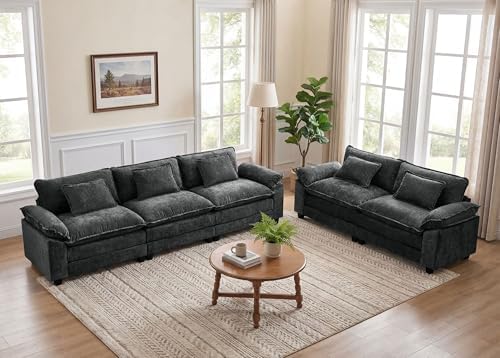 Oprisen 2 Pieces Cloud Couch Set, Upholstered Comfy Modular Sectional Sofa Deep by Oprisen