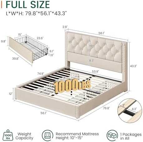 LARMACE Full Size Bed Frame - Image 2