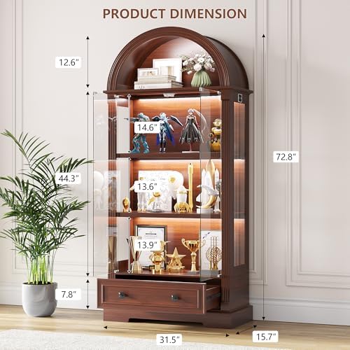 Dystler Curio Cabinet with Glass Doors & LED Lights - Image 2