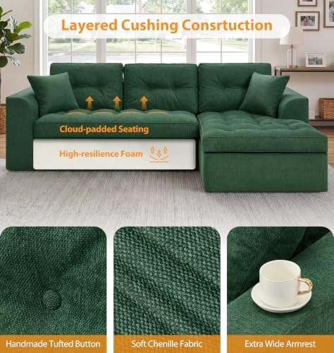 Hobestluk 105'' Boneless Couch Modular Sectional Sofa - Image 5