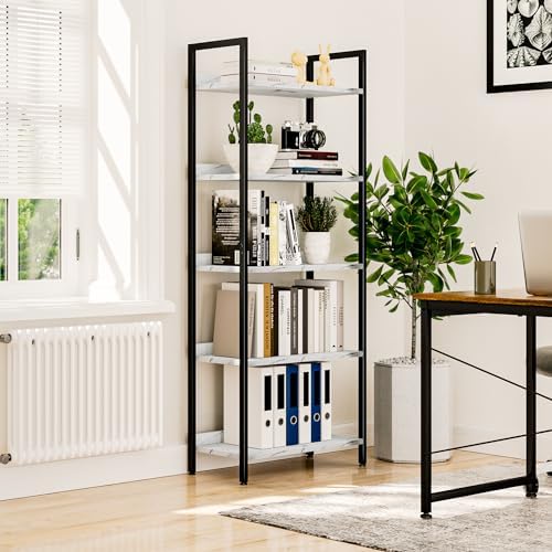 NUMENN Bookshelf, 5 Tier Freestanding Shelving Unit - Image 4