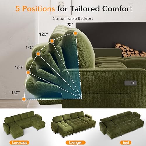 WEUP Modular Sectional Sleeper Sofa Bed, Pull Out Couch - Image 5