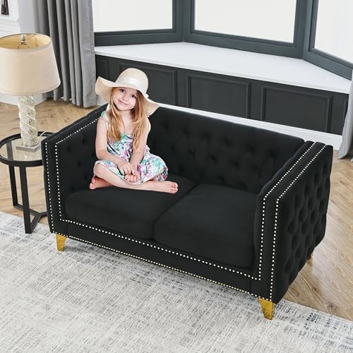 58" Chesterfield Velvet 2-Seater Sofa - Image 7