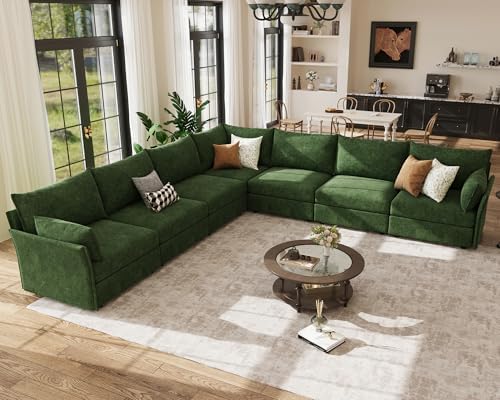 ABCASA 135.5" Oversized Modular Sectional Sofa, L Shaped Convertible Couch by ABCASA