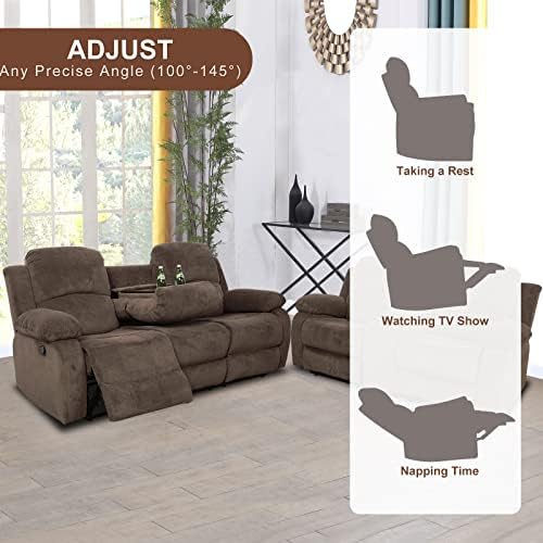 A Ainehome Living Room Furniture Set Leather Recliner Sofa Set Loveseat Chair - Image 5