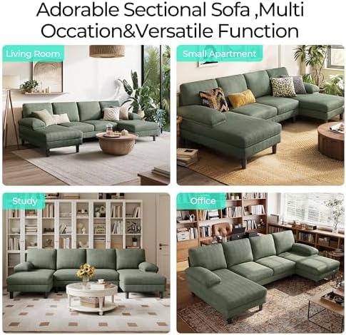 LINSY HOME Sectional Couch, 4 Seat Couch - Image 6