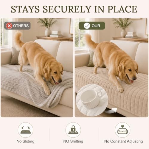 Smiry Velvet Couch Cover for Dogs, Non Slip Soft Sofa Protector for Pets - Image 3