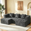 Modular Sectional Sofa with Deep Seat, Boneless Cloud Couch with 2 Movable by Yourspacetransformed