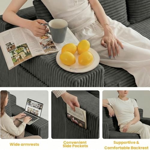 Boneless Couch, Boneless Loveseat Sleeper Sofa Bed – 3-in-1 Convertible Couch - Image 6