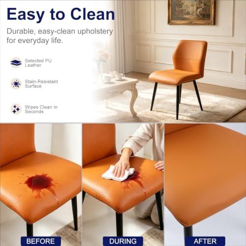 Leather Dining Chairs Set of 2 - Image 3
