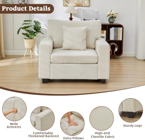 41'' Accent Chair with USB & Type-C Charging Ports Single Seat Sofa - Image 6