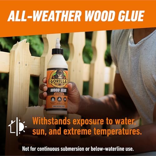 Gorilla Ultimate Waterproof Wood Glue, Natural Color, 18 oz - Image 5