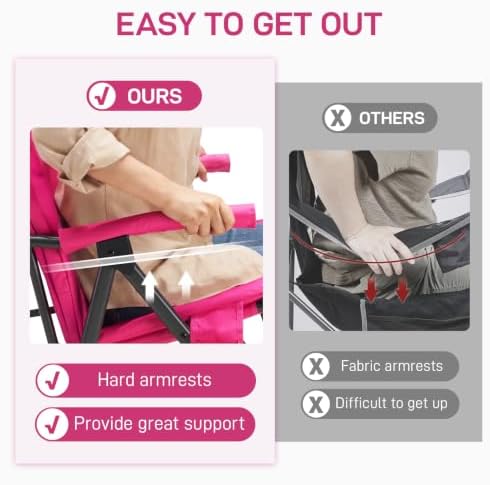 EVER ADVANCED Oversized Folding Rocking Camping Chair, Padded Portable Rocker - Image 5