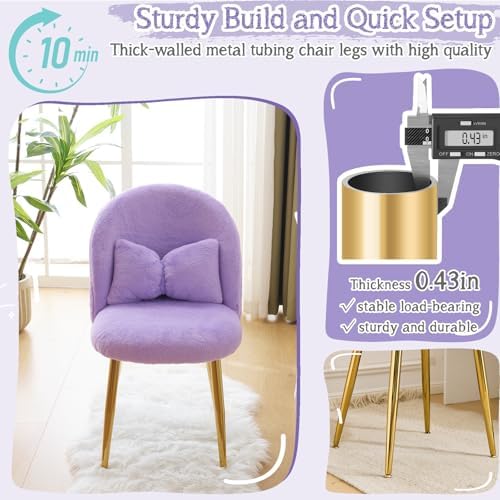VINGLI Fluffy Girls Vanity Chair - Image 6