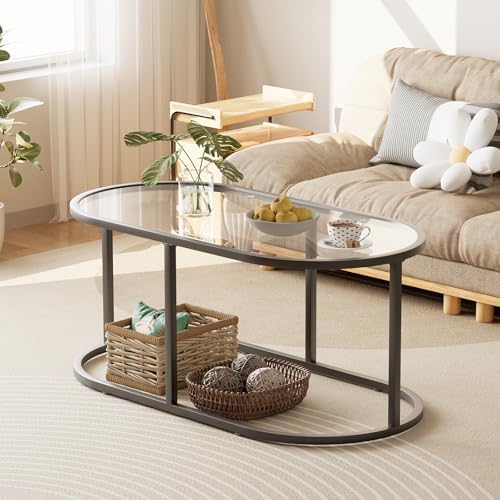 Wolawu Coffee Table Black Glass Coffee Tables - Image 5