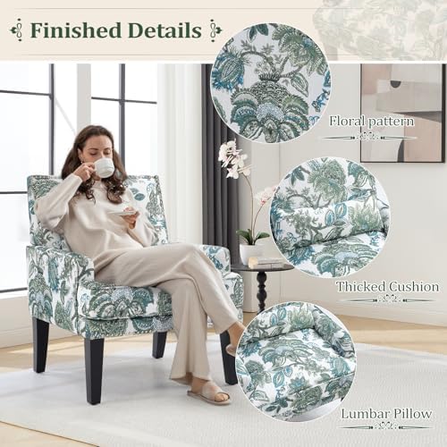 ANJ Floral Accent Chair Set of 2 - Image 4