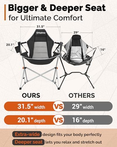 KingCamp Hammock Camping Chair, 400lbs Heavy Duty Swing Chairs - Image 5