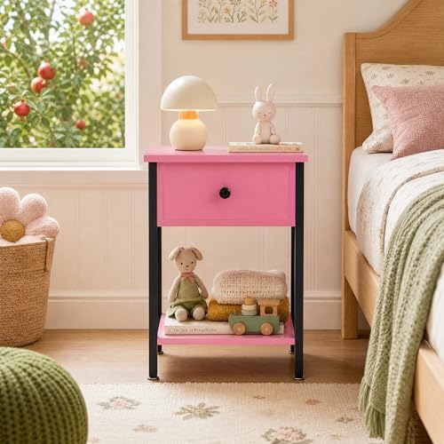 VECELO Nightstand, Modern Bedside End Table, Night Stand - Image 2