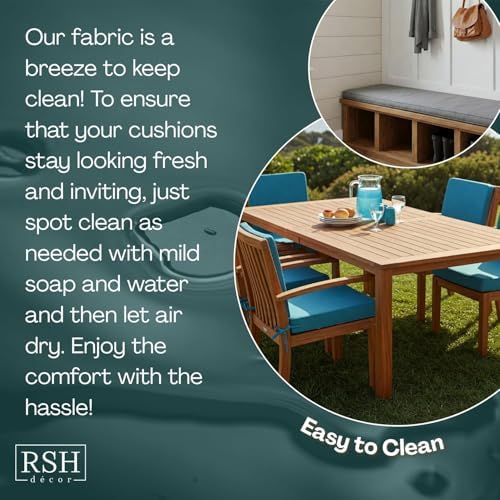 RSH DECOR: Foam Chair Cushions Set of 2 | 18" x 17" x 2" | All-Weather - Image 7